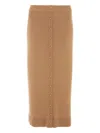 Victoria Beckham Button-detail Midi Skirt In Brown