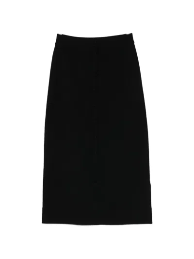 Victoria Beckham Button-detail Midi Skirt In Black