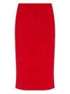 Victoria Beckham Button-front Fitted Skirt In Red