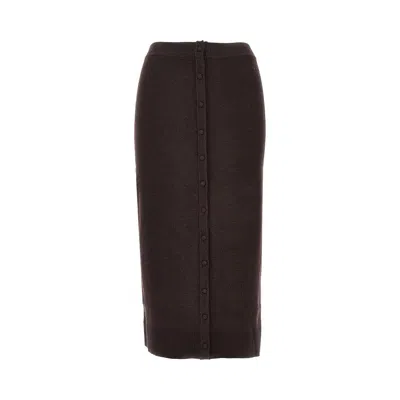 Victoria Beckham Buttoned Knitted Midi Skirt