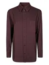 Victoria Beckham Classic White Shirt With Tailored Fit In Brown