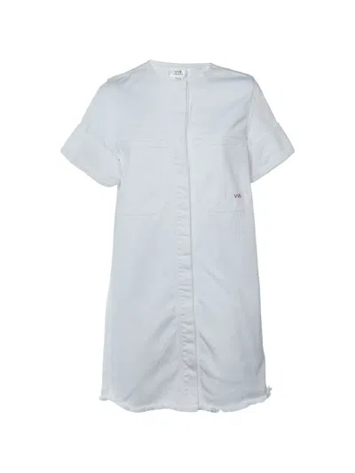 Pre-owned Victoria Beckham Buttoned Mini Dress In White