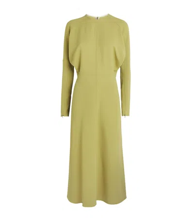 Victoria Beckham Cady Dolman Midi Dress In Neutral