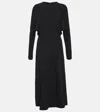 Victoria Beckham Dolman Viscose Blend Midi Dress In Black