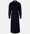 Victoria Beckham Cady Polo Dress In Blue