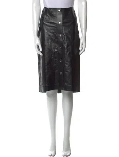 Pre-owned Victoria Beckham Calf Leather Knee-length Skirt In Black