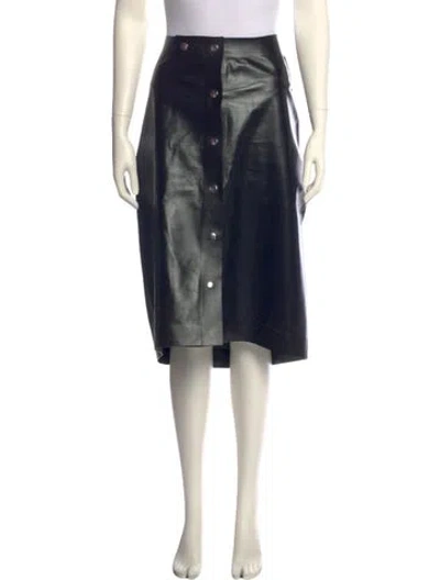 Pre-owned Victoria Beckham Calf Leather Knee-length Skirt In Neutral