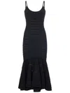 Victoria Beckham Cutout Pointelle-knit Midi Cami Dress In Black