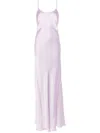 Victoria Beckham Satin Maxi Slip Dress In Purple