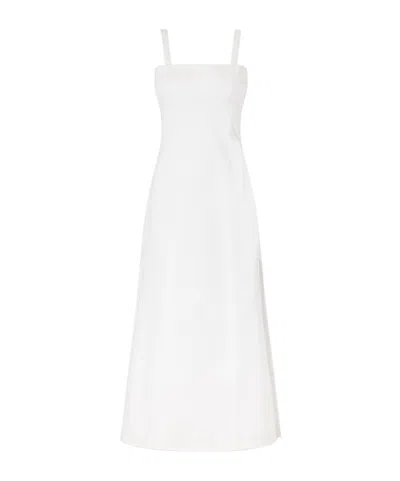 Victoria Beckham Cami Paneled Organic Cotton-blend Midi Dress In White