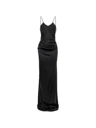 Victoria Beckham Cami Ruched Open-back Maxi Dress In Black