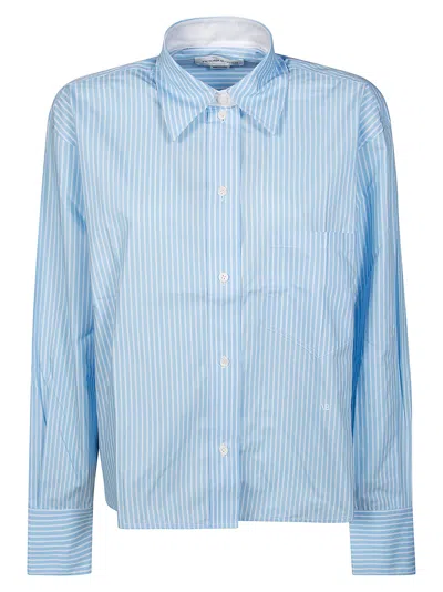 VICTORIA BECKHAM VICTORIA BECKHAM CAMICIA MANICA LUNGA BACCHETTATA CROPPED