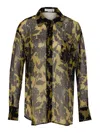 Victoria Beckham Floral Pattern Pyjama Shirt With Chest Pocket In Green