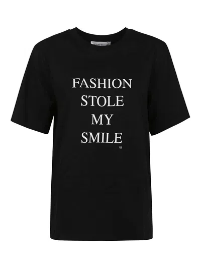 Victoria Beckham Slogan Printed Organic Cotton T-shirt In Black