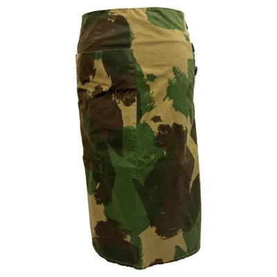 Victoria Beckham Camouflage-print Midi Skirt In Multicolor Cotton
