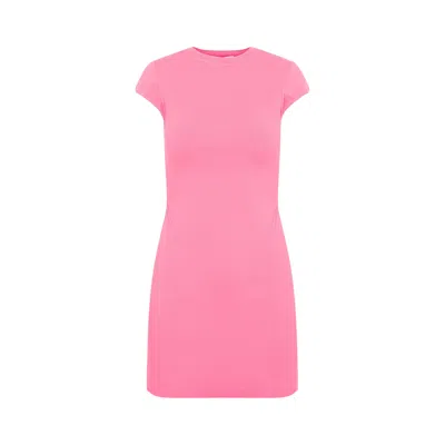 Victoria Beckham Cap Sleeve Fitted Mini Dress In Pink