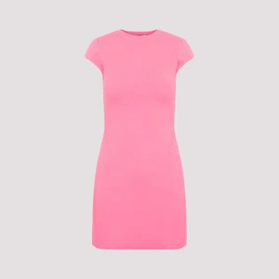 Victoria Beckham Cap Sleeve Fitted Mini Dress In Pink & Purple