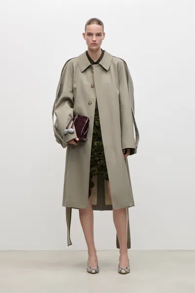Victoria Beckham Car Coat In Beige In Multi