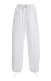Victoria Beckham Cargo Cotton Trousers In White