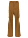 Victoria Beckham Cotton Wide-leg Cargo Pants In Beige