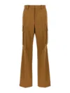 Victoria Beckham Cotton Wide-leg Cargo Pants In Beige