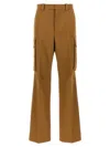 Victoria Beckham Cotton Wide-leg Cargo Pants In Brown