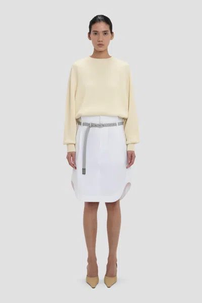Victoria Beckham Cotton Cargo Skirt In White