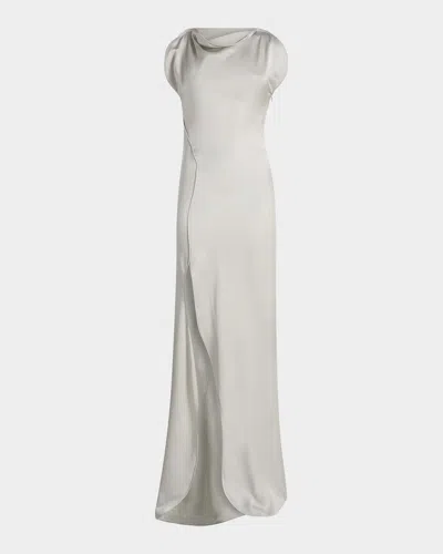 Victoria Beckham Carla Sleeveless Satin Slit Gown