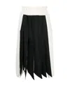 Victoria Beckham Pleated Panel Handkerchief Skirt In Black