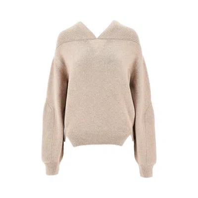 VICTORIA BECKHAM CASHMERE-BLEND V-NECK SWEATER