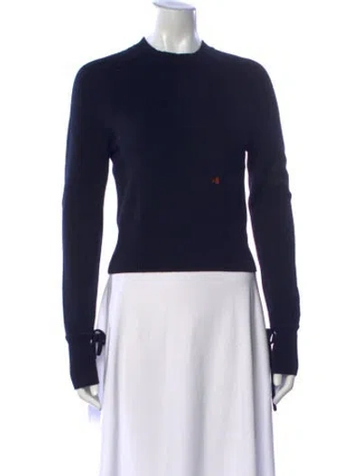 Pre-owned Victoria Beckham Cashmere Crew Neck Sweater In Blue