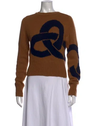Pre-owned Victoria Beckham Cashmere Graphic Print Sweater In Brown