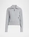 Victoria Beckham Cashmere Knit Quarter-zip Sweater In Pink