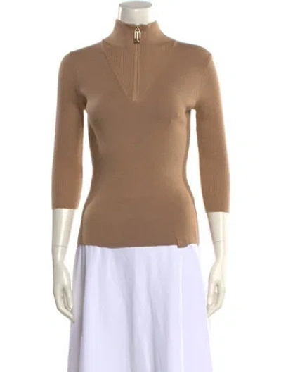 Pre-owned Victoria Beckham Cashmere Mock Neck Sweater In Neutral
