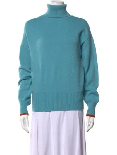 Pre-owned Victoria Beckham Cashmere Turtleneck Sweater In Blue