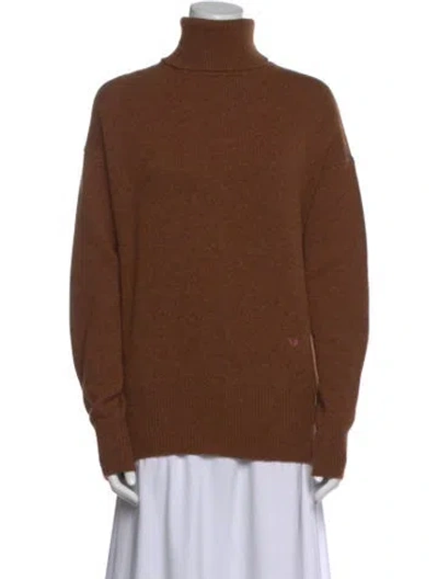 Pre-owned Victoria Beckham Cashmere Turtleneck Sweater In Brown