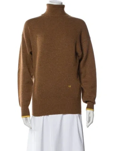 Pre-owned Victoria Beckham Cashmere Turtleneck Sweater In Brown