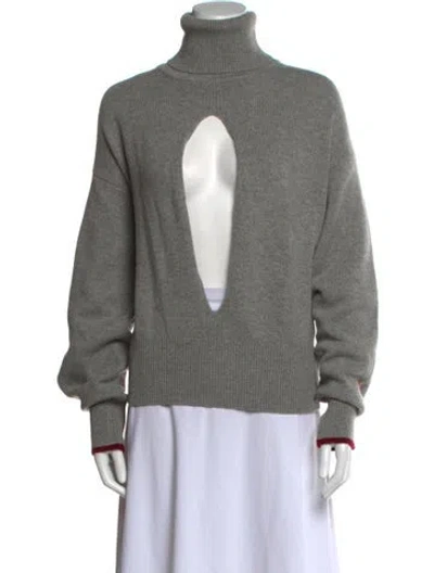 Pre-owned Victoria Beckham Cashmere Turtleneck Sweater In Gray