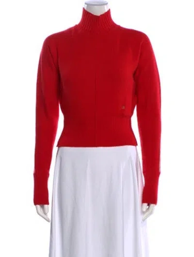 Pre-owned Victoria Beckham Cashmere Turtleneck Sweater In Red