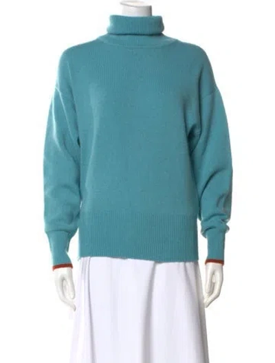 Pre-owned Victoria Beckham Cashmere Turtleneck Sweater W/ Tags In Blue
