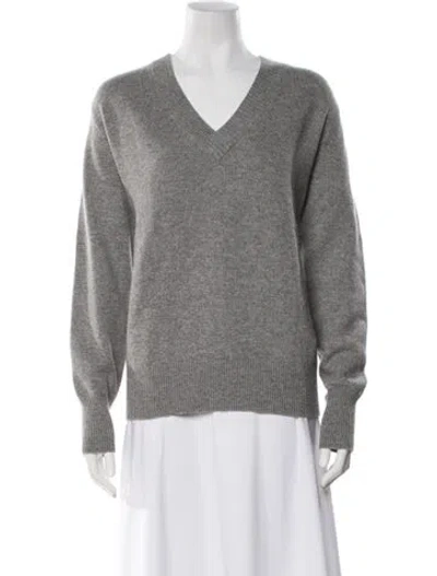 Pre-owned Victoria Beckham Cashmere V-neck Sweater In Gray