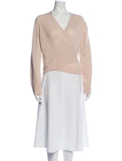 Pre-owned Victoria Beckham Cashmere V-neck Sweater In Pink