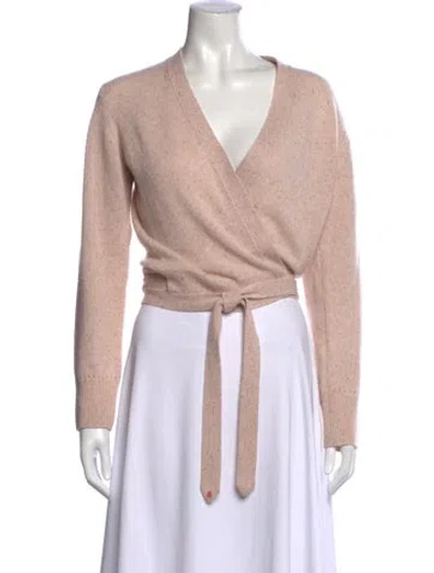 Pre-owned Victoria Beckham Cashmere V-neck Sweater In Pink