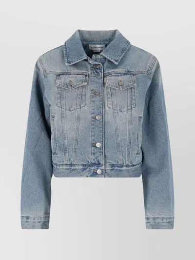 VICTORIA BECKHAM CASUAL JACKET WITH CHEST POCKETS AND COLLARED NECK