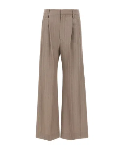Victoria Beckham Casual Pants With Belt Loops In Brown
