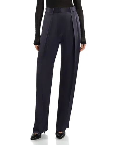 Victoria Beckham Cecilia Silk Trousers In Blue