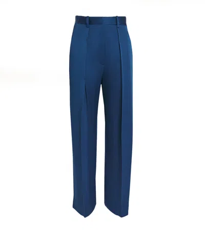 Victoria Beckham Cecilia Wide-leg Trousers In Blue