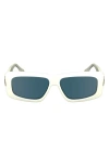 Victoria Beckham Chain 55mm Rectangular Sunglasses In White