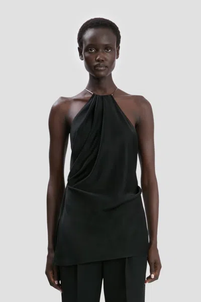 Victoria Beckham Sleek Mini Top With Fine Stitch Detail In Black