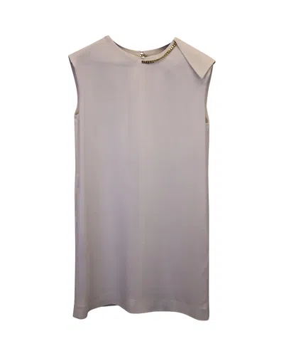 Victoria Beckham Chain-embellished Crepe Dress In White Viscose
